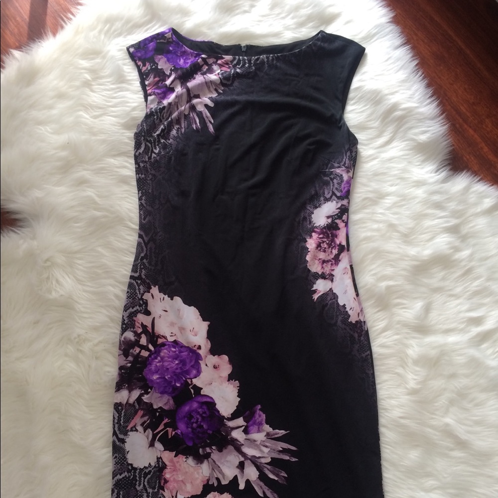 Floral evening cocktail dress